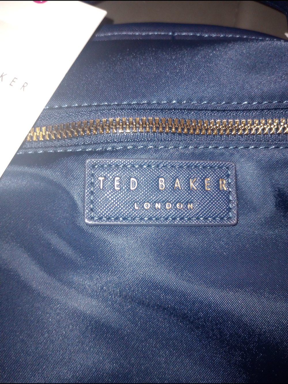 Ted Baker London Navy Blue Cosmetic Bag with Gold Hardware - Picture 2 of 5